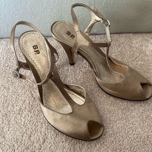 Satin Dress Sandal, gold,size7.5